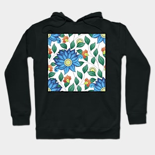 Spring Pattern with Floral Motifs Hoodie